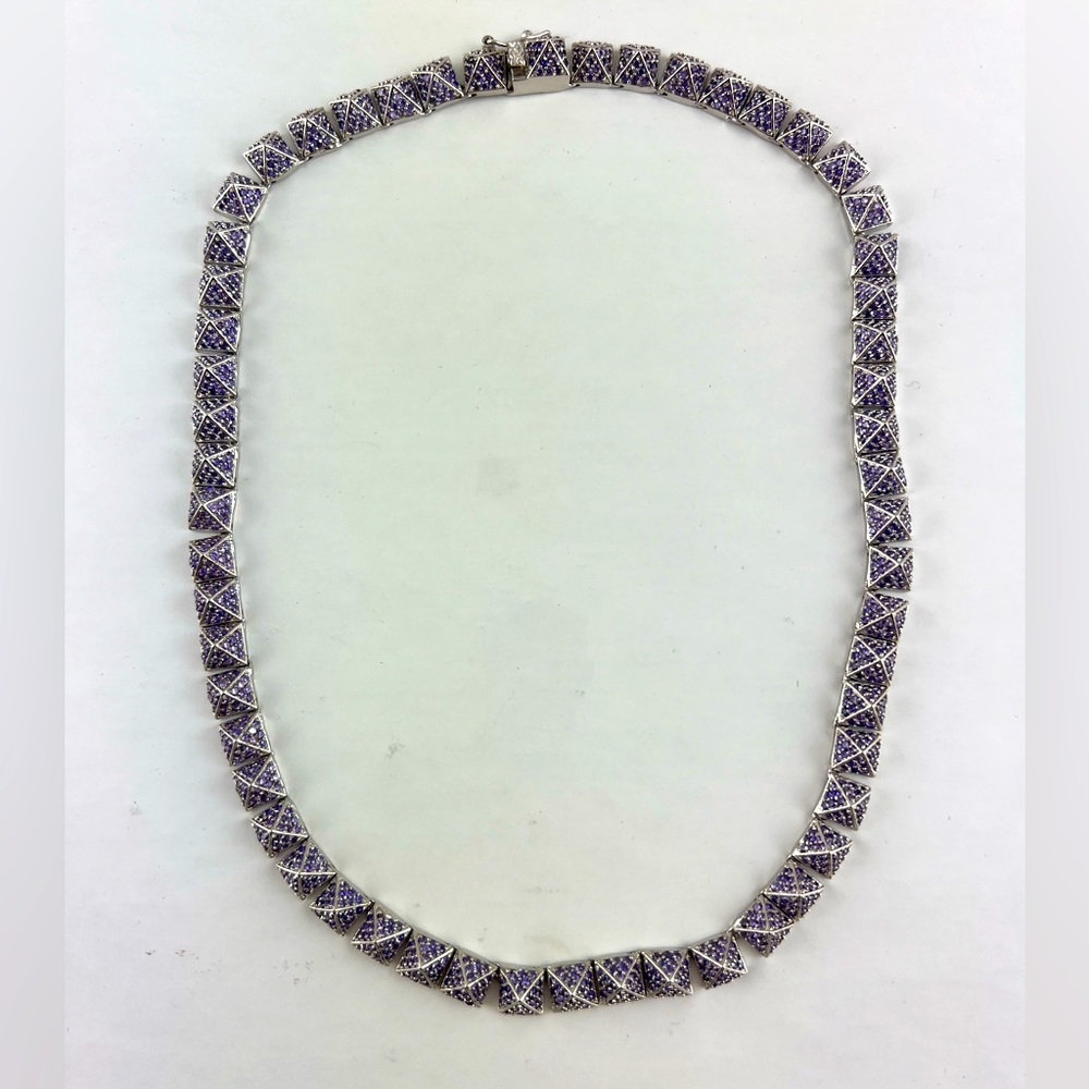 Eddie Borgo Purple Pyramid Pave Necklace